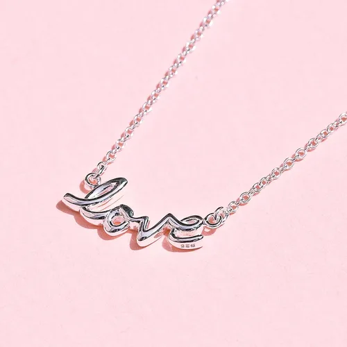 Miniatura 2 de Boma Collar de amor de plata de ley, 16 pulgadas, Metal