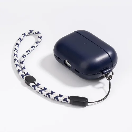 Miniatura 2 de Maogoam Funda de cuero genuino para AirPods Pro 2, botón de sincronización, diseño de clip en D con cordón de mano, funda de cuero encerado