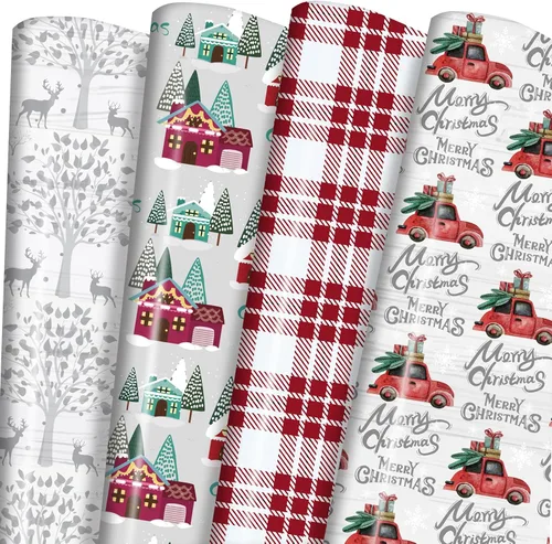 Miniatura 13 de Papel de regalo plegado negro, blanco y dorado, diseño mate, estrellas, rayas, ondulaciones, cuadros para cumpleaños, Navidad, graduaciones, bodas