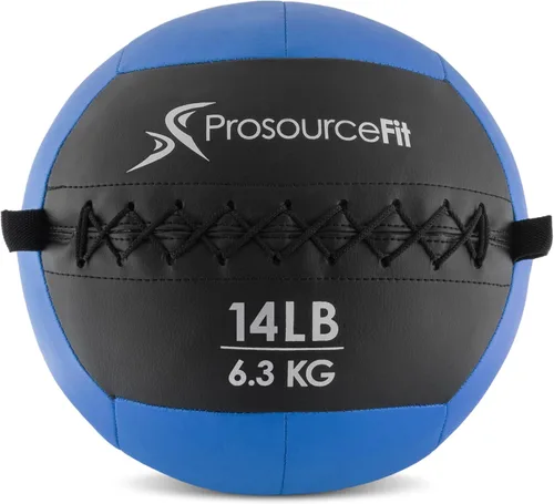 Miniatura 7 de ProsourceFit Bolas medicinales blandas, bolas de pared y ejercicios dinámicos de cuerpo completo, pesos codificados por colores: 6, 10, 14, 20 Lb.