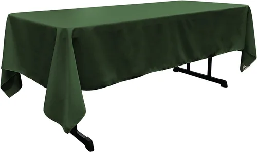Miniatura 64 de LA Linen Mantel rectangular lavable de popelín de poliéster, resistente a las manchas y a las arrugas, cubierta de mesa 60x84, mantel de tela