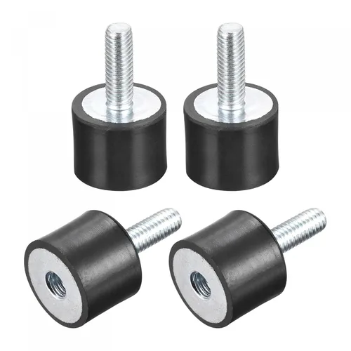 uxcell Amortiguador de choque D20mmxH15m m del aislador de la vibración del macho/femenino de los soportes 4pcs M6 de goma
