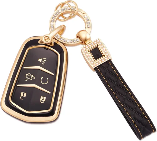 Miniatura 41 de Ekala para Honda Funda para Llavero con Llavero de Cuero, 5 Botones Carcasas de Teclas de TPU Suave Compatibles con Honda Civic Accord Pilot CR-V
