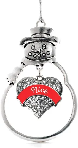 Miniatura 174 de Inspired Silver - Big Sis - Adorno de Navidad plateado - Adorno de árbol de Navidad con dije de corazón con circonita cúbica - Decoración colgante