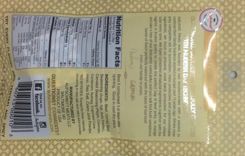 Miniatura 2 de Aufschnitt Aufschnitt Meats Kosher Beef Jerky, original, 2 onzas [6 bolsas], 6