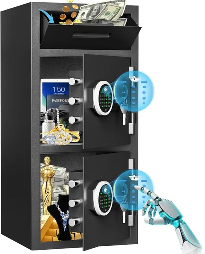 Miniatura 11 de kavey Caja Fuerte Grande de 6.0 Pies Cúbicos Resistente al Fuego e Impermeable, Caja Fuerte para Dinero con Función Silenciosa y Luz LED, Cajas