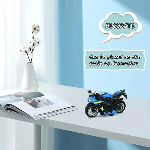 Miniatura 7 de Motocicleta auténtica de fundición a presión con música e iluminación, juguetes de motocicleta de fundición a presión para edades de 2-4, moto
