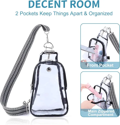 Miniatura 4 de Edraco Bolsa transparente aprobada para estadios, bolsa transparente con correa bordada