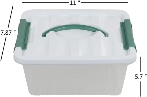 Miniatura 2 de Saedy Contenedor multiusos de plástico transparente de 6 cuartos de galón con asa, 2