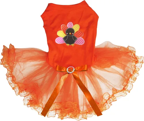 Miniatura 6 de Petitebella Vestido de cachorro de pavo arcoíris (marrón/naranja, talla XS)