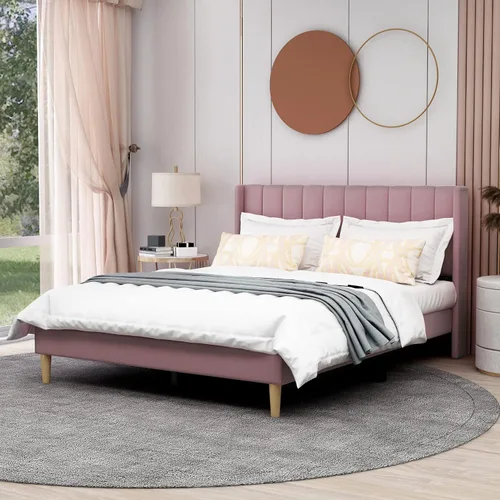 Miniatura 24 de AGARTT Marco de Cama Plataforma Tapizada Tamaño Queen con Cabecero y Pie de Cama/Soporte de Listones de Madera/No Necesita Somier/Fácil Montaje