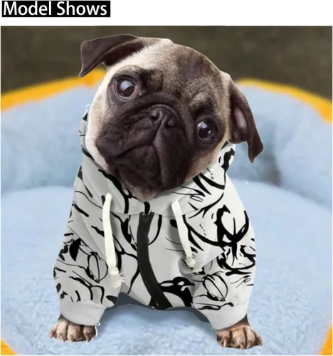 Miniatura 8 de Howilath Disfraz de Halloween de hueso de perro, sudadera con capucha de esqueleto para perro, ropa para mascotas, ropa con cremallera de calavera