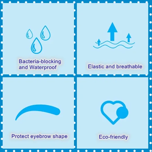 Miniatura 4 de Hipifans Protector de ojos de plástico desechable para protección de tatuajes de cejas, 40 unids/set cinta protectora impermeable pasta de cuidado