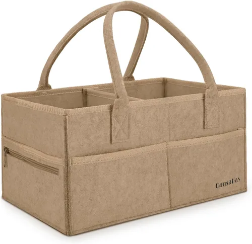 Miniatura 9 de Organizador Caddy de Pañales para Bebé, Cesta de Almacenamiento Portátil de Artículos Esenciales para Bebé para Mesa de Cambio, Cesta para Coche