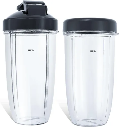 Miniatura 22 de Vasos de licuadora de repuesto para licuadora Nutribullet de 18 onzas con tapa, compatible con Nutribullet 600 W 900 W licuadora exprimidor