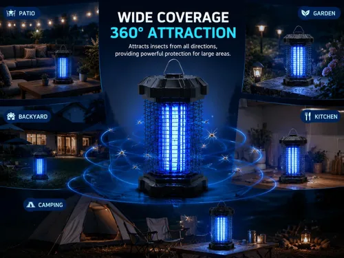Miniatura 4 de Eliminador de insectos al aire libre, eliminador de mosquitos eléctrico de 4200 V para interiores, eliminador de insectos