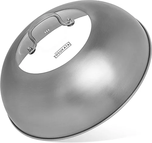 YOSUKATA Tapa para Wok de 13.6 Pulgadas - Cubierta Premium de Acero Inoxidable con Inserción de Vidrio Templado con Orificios para Vapor - Tapa Apta