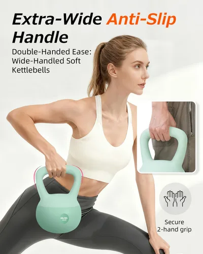 Miniatura 5 de Soft Kettlebell, Safe Strength Training Kettle bell, Cushioned Impact-Resistant Base and Anti-Slip Grip Weight, Kettlebells Set for Home Workouts