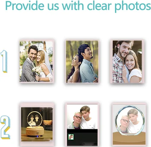Miniatura 4 de Foto personalizada de cristal 3D Grabado grabado en el interior Regalo significativo para mamá, papá, esposa, marido, abuela, abuelo, niños