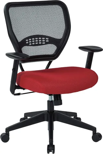 Miniatura 13 de Space Seating Serie 55 - Silla de escritorio de oficina ajustable con soporte lumbar integrado, malla negra