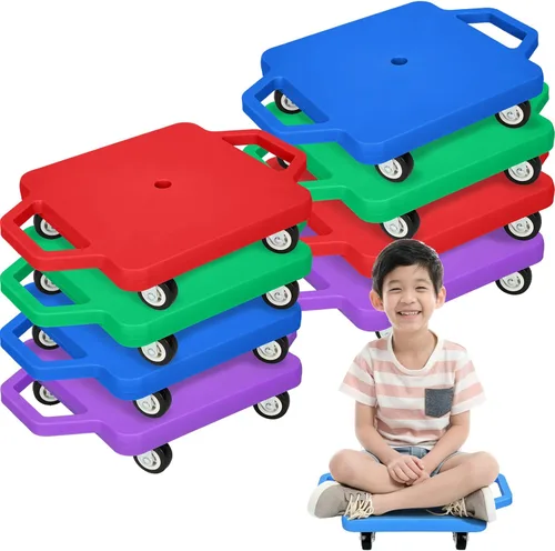 Miniatura 8 de Jerify 8 piezas de patineta deportiva para niños con ruedas de plástico que no se dañan, educación física para el hogar, equipo de juego escolar