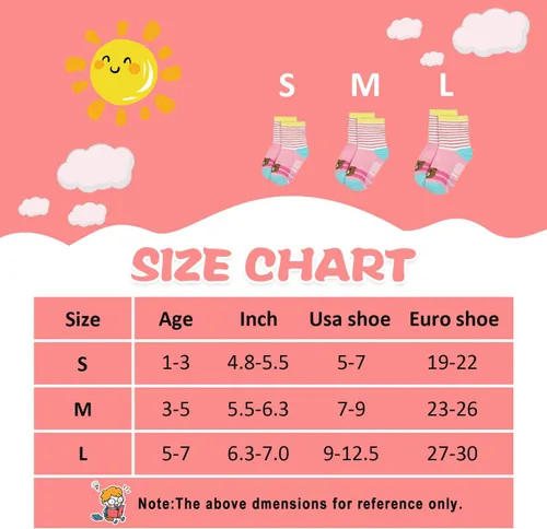 Miniatura 6 de Calcetines SkiBeaut para niño, 12 pares de calcetines antideslizantes para niño, calcetines de algodón con adherencia para niños de 1-3 3-5 5-7