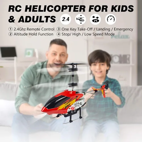 Miniatura 2 de Cheerwing Helicóptero de control remoto U12 con retención de altitud, mini helicóptero RC para adultos y niños, una tecla de despegue/aterrizaje y 2