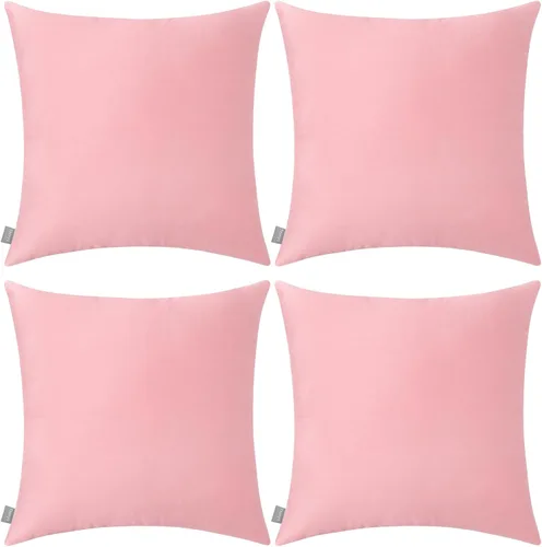 Miniatura 15 de Thmyo - Paquete de 4 fundas de almohada decorativas de 100 % algodón para lumbar, cómodas, sólidas, para Navidad/Halloween, fundas de cojín Blanco