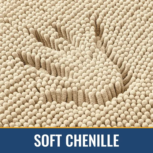 Miniatura 3 de Arotive Alfombras de baño de felpilla extrasuaves y absorbentes, de 24 x 16 pulgadas, lavables a máquina, parte trasera de goma antideslizante