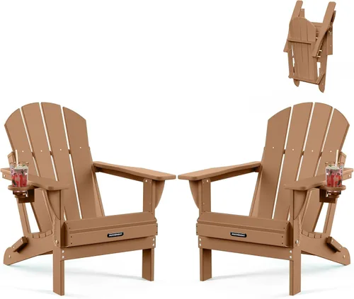 Miniatura 33 de MUCHENGHY Sillas Adirondack plegables, sillas de patio, sillas de césped, silla para exteriores, silla Adirondack de plástico, hoguera, resistente a