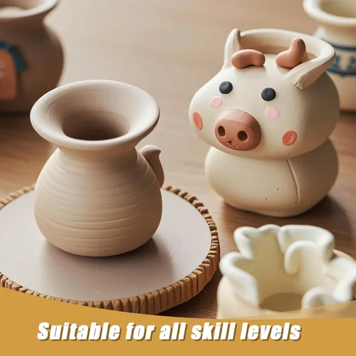 Miniatura 4 de ZEHIQ Arcilla Premium que se Seca al Aire - 2.2 libras de Arcilla de Cerámica Blanca Natural para Torneado, Construcción Manual, Escultura y Blanco