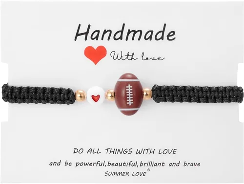 Miniatura 14 de Pulsera de fútbol, fútbol, baloncesto, béisbol, regalos para mujeres y hombres, regalos de cumpleaños, graduación para amantes del deporte, pulseras