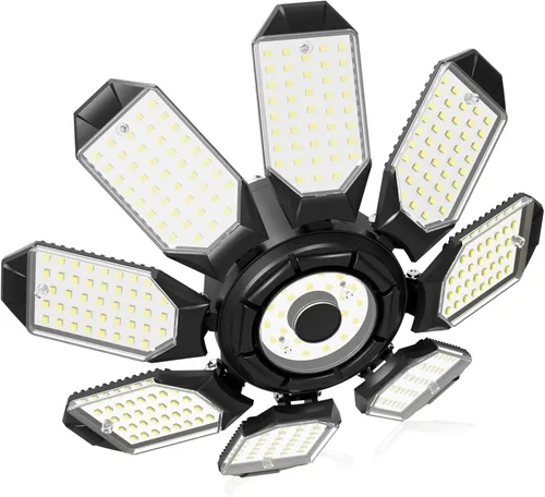 Miniatura 8 de Adiding Luz LED de garaje con 6 paneles deformables para sótano, paquete de 6, se atornilla en casquillo de bombilla E26 E27, súper brillante