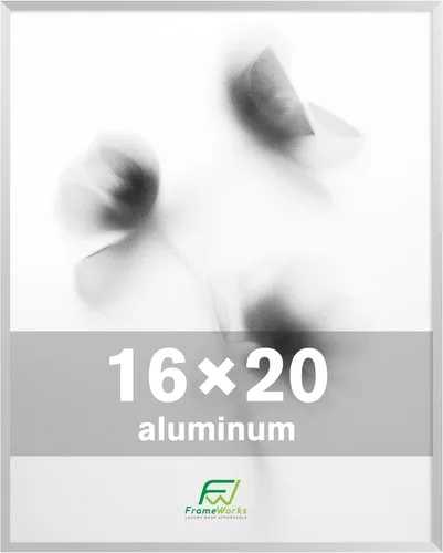 Miniatura 42 de FrameWorks Marcos para póster de aluminio cepillado de 12 x 18 pulgadas, diseño moderno de metal cepillado con plexiglás inastillable, perfecto
