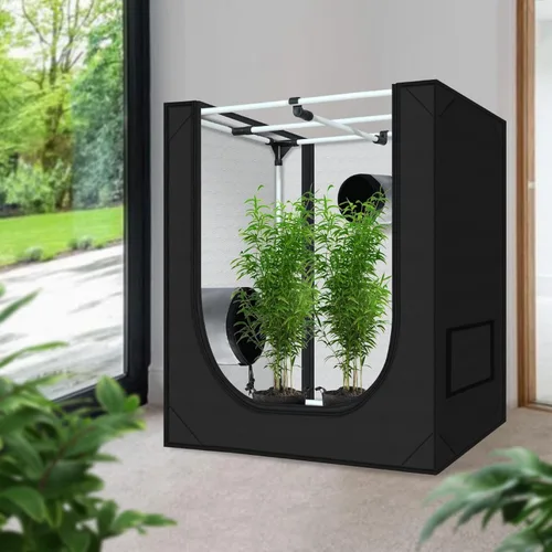 Miniatura 2 de zazzy Carpa de Cultivo 18"x30"x36" Hidropónica de Servicio Pesado Cuarto Oscuro Reflectante Mylar Carpas de Cultivo con Ventana y Bandeja de Piso