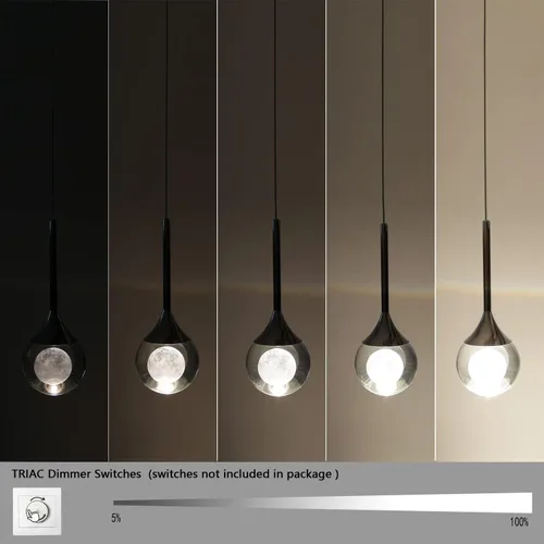 Miniatura 6 de Sedelan Lámpara colgante de cristal, iluminación moderna para isla de cocina, LED de 5 W, mini luz colgante, luces de isla de lujo para cocina