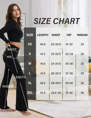 Miniatura 5 de ZOOSIXX Pantalones de yoga acampanados para mujer, leggings cruzados suaves con corte de bota
