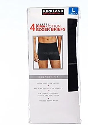 Miniatura 6 de Kirkland Signature Calzoncillos tipo bóxer de algodón Pima para hombre (4 unidades), Variado