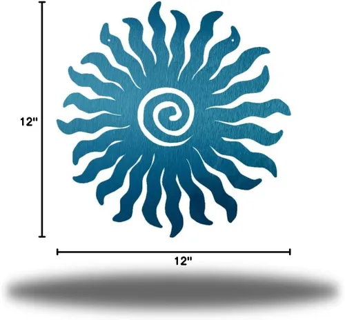 Miniatura 2 de Riverside Designs Sunburst - Arte de pared de metal para decoración al aire libre, resistente e impermeable, fabricado en Estados Unidos