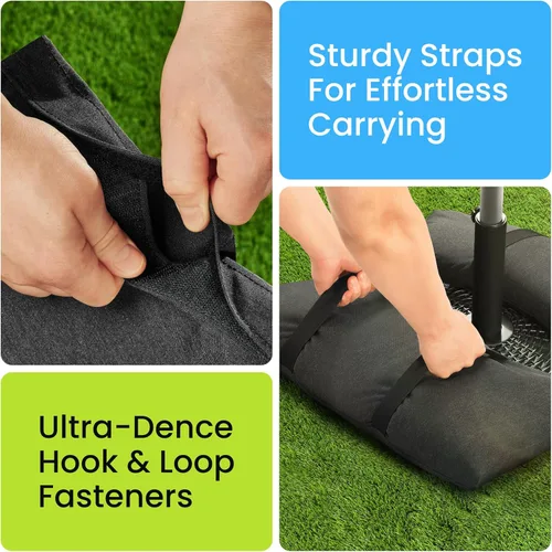 Miniatura 6 de Rhino BaseMate Pesos para Base de Sombrilla Paquete de 4 – Bolsas de Arena Rellenables para Base de Sombrilla y Soporte de Patio Pesos de Sacos