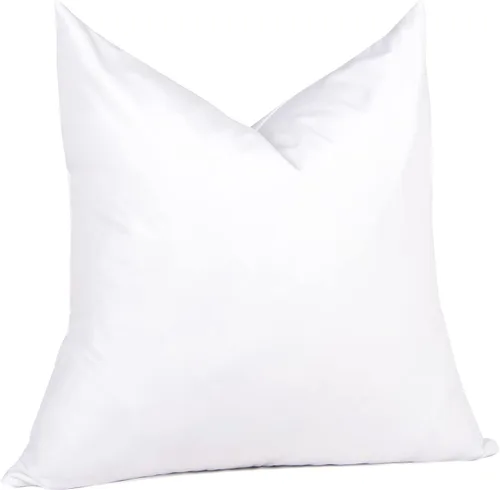 Miniatura 17 de puredown® Juego de 2 cojines decorativos de plumas de 18 x 18 pulgadas (juego de 2, blanco) para sofá, cama, lavable a máquina