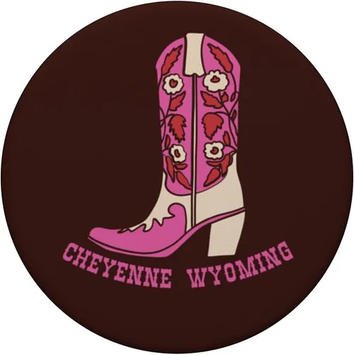 Miniatura 3 de PopGrip intercambiable de Cheyenne Wyoming Pink Cowgirl Boot PopSockets para mujer