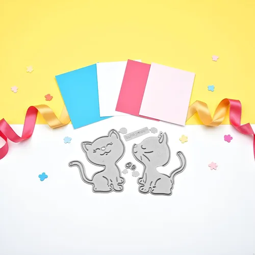 Miniatura 4 de Troqueles de corte de gatos para hacer tarjetas, plantillas de corte para álbumes de recortes, álbum de fotos, troqueles de papel decorativo