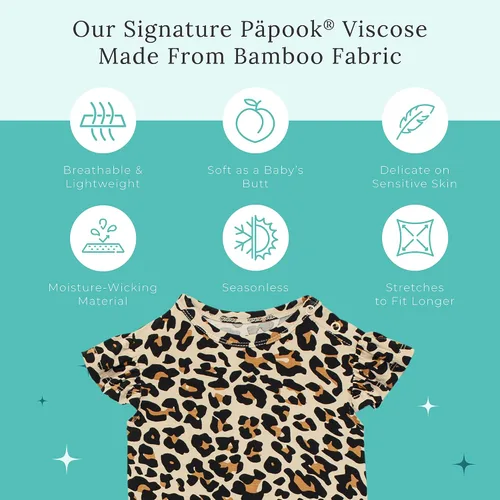 Miniatura 29 de Posh Peanut Mameluco de manga casquillo con volantes para bebé, ropa para niñas recién nacidas, pijama de una pieza para niños, viscosa suave