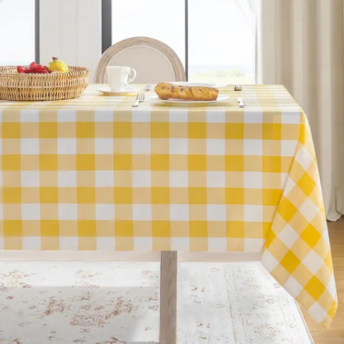Miniatura 9 de Softalker - Mantel rectangular a cuadros, impermeable para exteriores, 54 x 120 pulgadas, mantel de búfalo a cuadros, resistente a las manchas