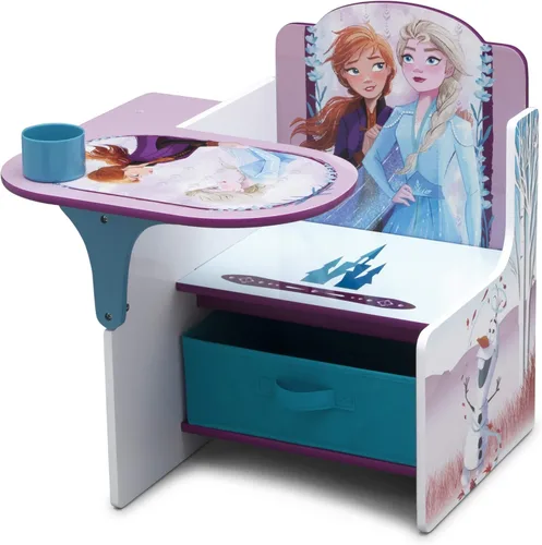 Miniatura 10 de Delta Children - Escritorio con silla y compartimento de almacenamiento, Frozen II (Disney) Portavasos Respaldo para brazos, madera tratada Disney