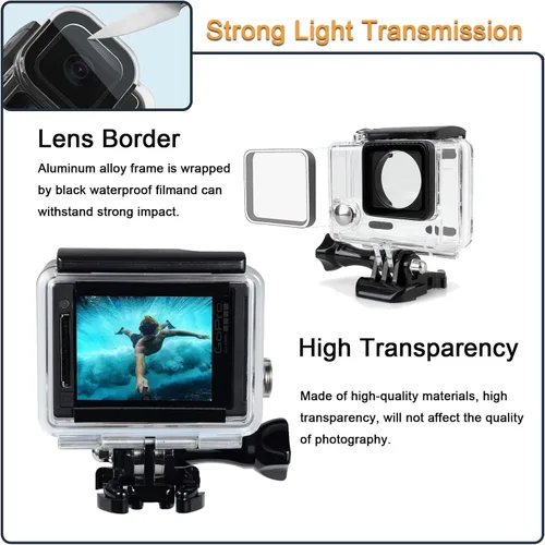 Miniatura 6 de Carcasa impermeable para GoPro Hero 4 3 Plus, carcasa protectora de buceo subacuático con soporte para Go Pro Hero4 3+ Kit de accesorios de cámara