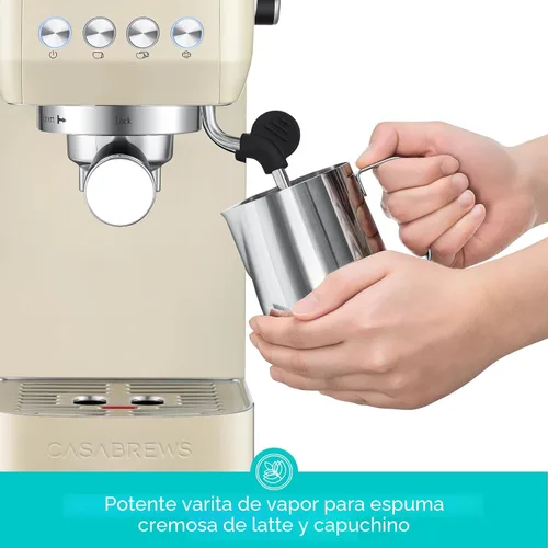 Miniatura 4 de CASABREWS 3700 Essential Máquina de café expreso de 20 bares, cafetera de acero inoxidable con espumador de leche al vapor, máquina de café expreso