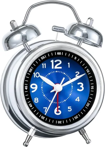 Miniatura 12 de AKCISOT - Reloj despertador de alarma fuerte para personas con sueño profundo, 11,43 cm de reloj analógico de campana doble de metal, funciona
