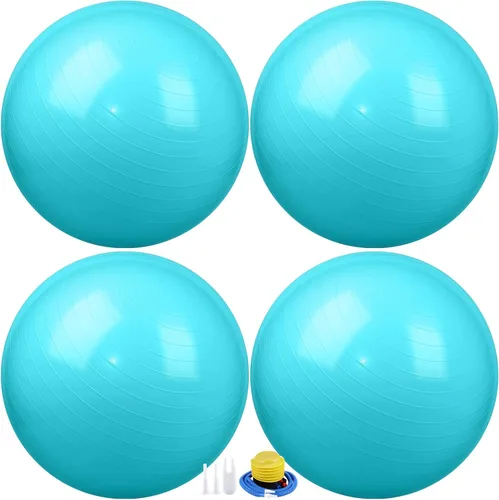 Miniatura 8 de Leyndo 4 pelotas de ejercicio de yoga de 26 pulgadas, para pilates, embarazo, parto, fitness, con bomba rápida, antiestallido, para mejorar